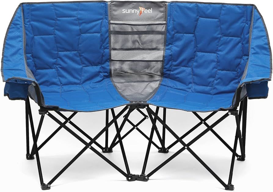 SUNNYFEEL Folding Double Camping Chair, Oversized Loveseat Chair, Heavy Duty Portable/Foldable La... | Amazon (US)