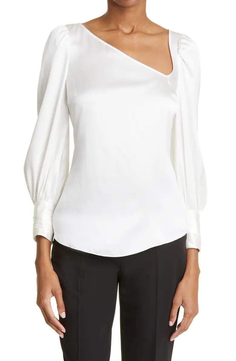 Cinq à Sept Alora Asymmetric Neck Silk Blouse | Nordstrom | Nordstrom