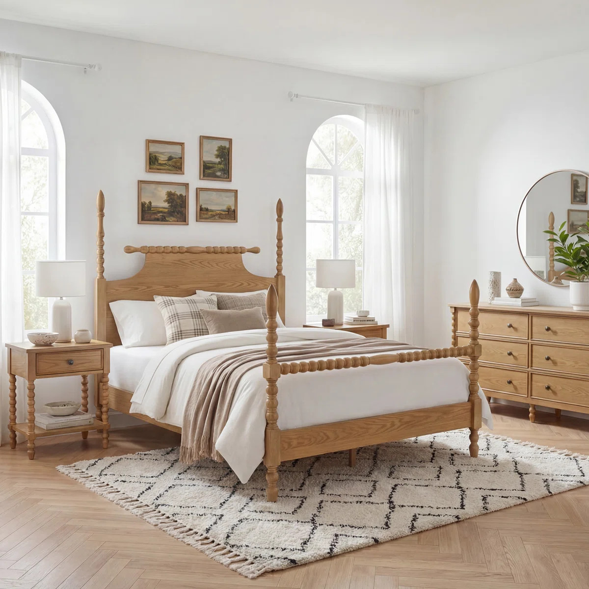 Beckett Solid Wood Low-Profile Bed Frame with Spindle Design | Wayfair North America