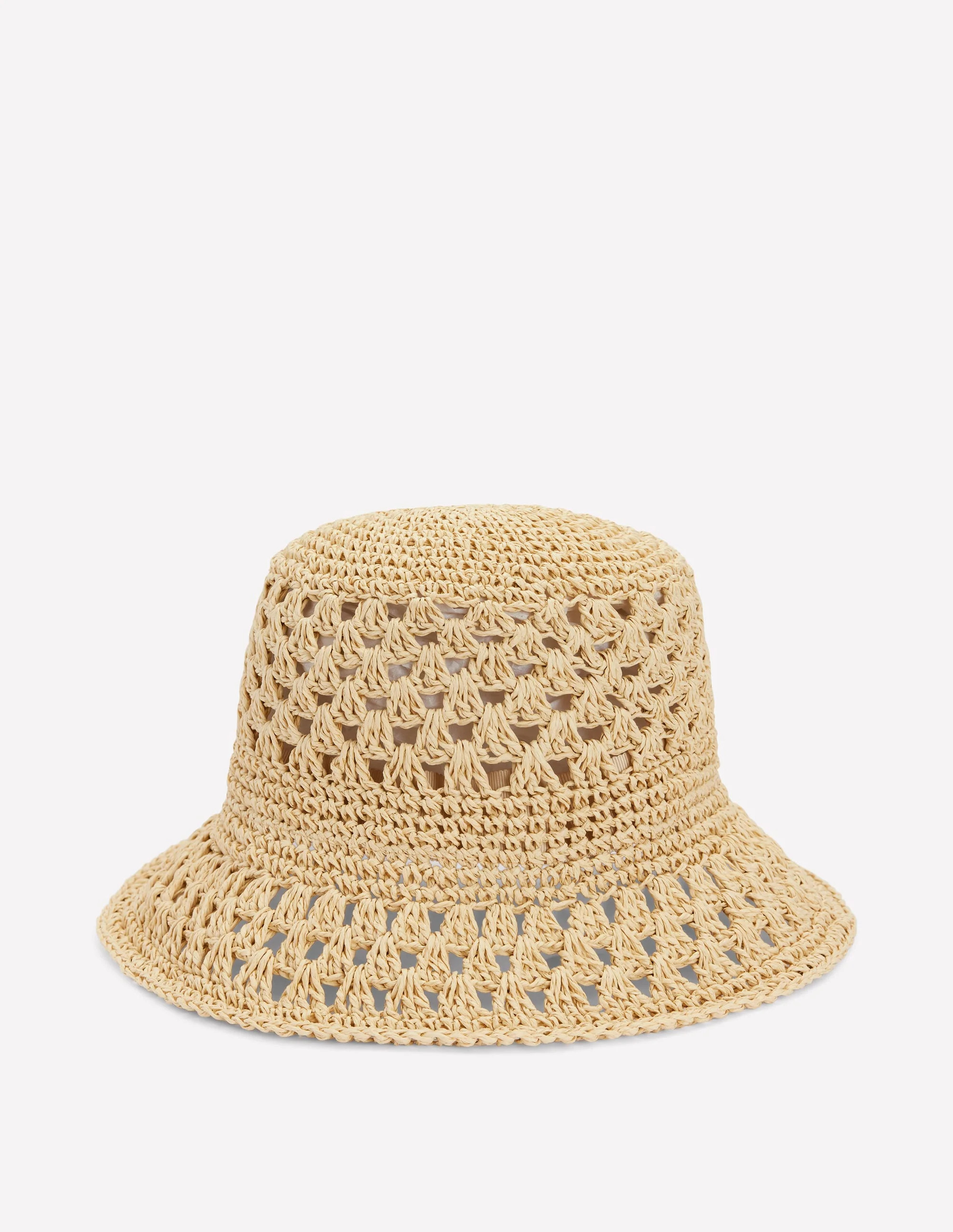 Crochet Bucket Hat-Natural | Boden UK