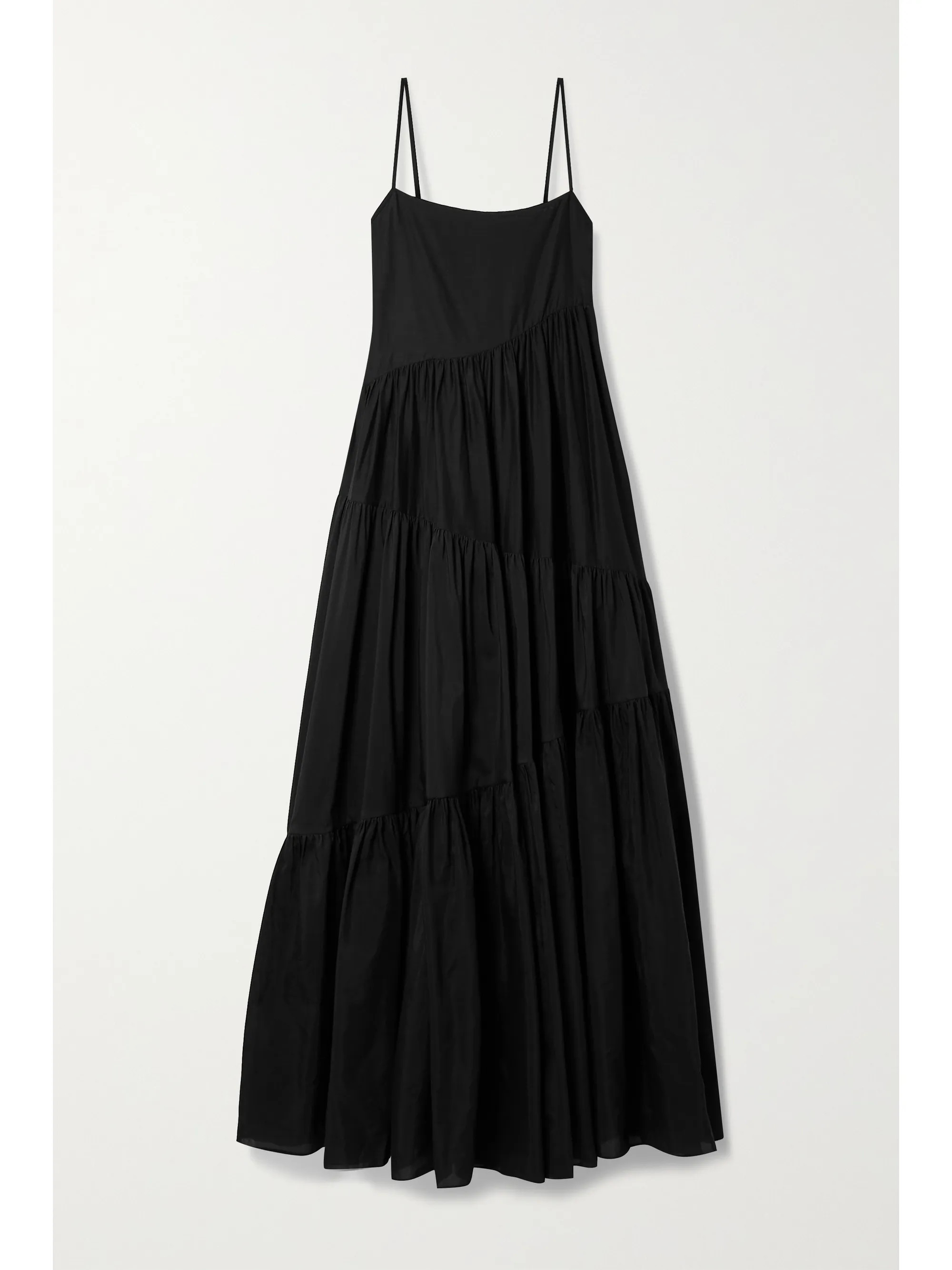 Black + NET SUSTAIN open-back tiered cotton and silk-blend voile maxi dress | Matteau | NET-A-POR... | NET-A-PORTER (US)