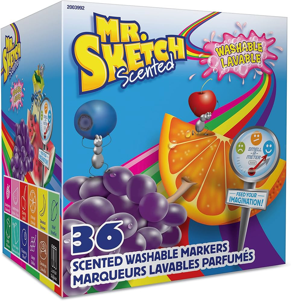 Mr. Sketch Scented Washable Markers, Chisel Tip, Assorted Colors, 36 Count | Amazon (US)