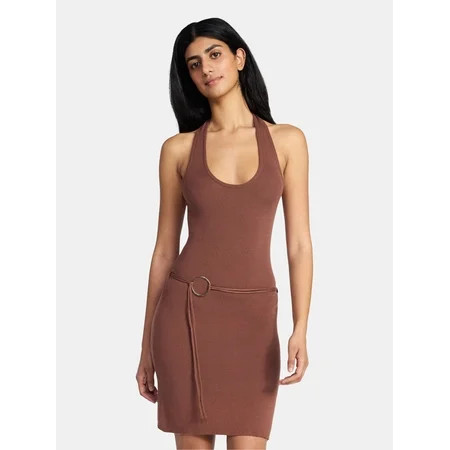Madden NYC Women's Sleeveless Halter Dress, Sizes XXS-XXL | Walmart (US)