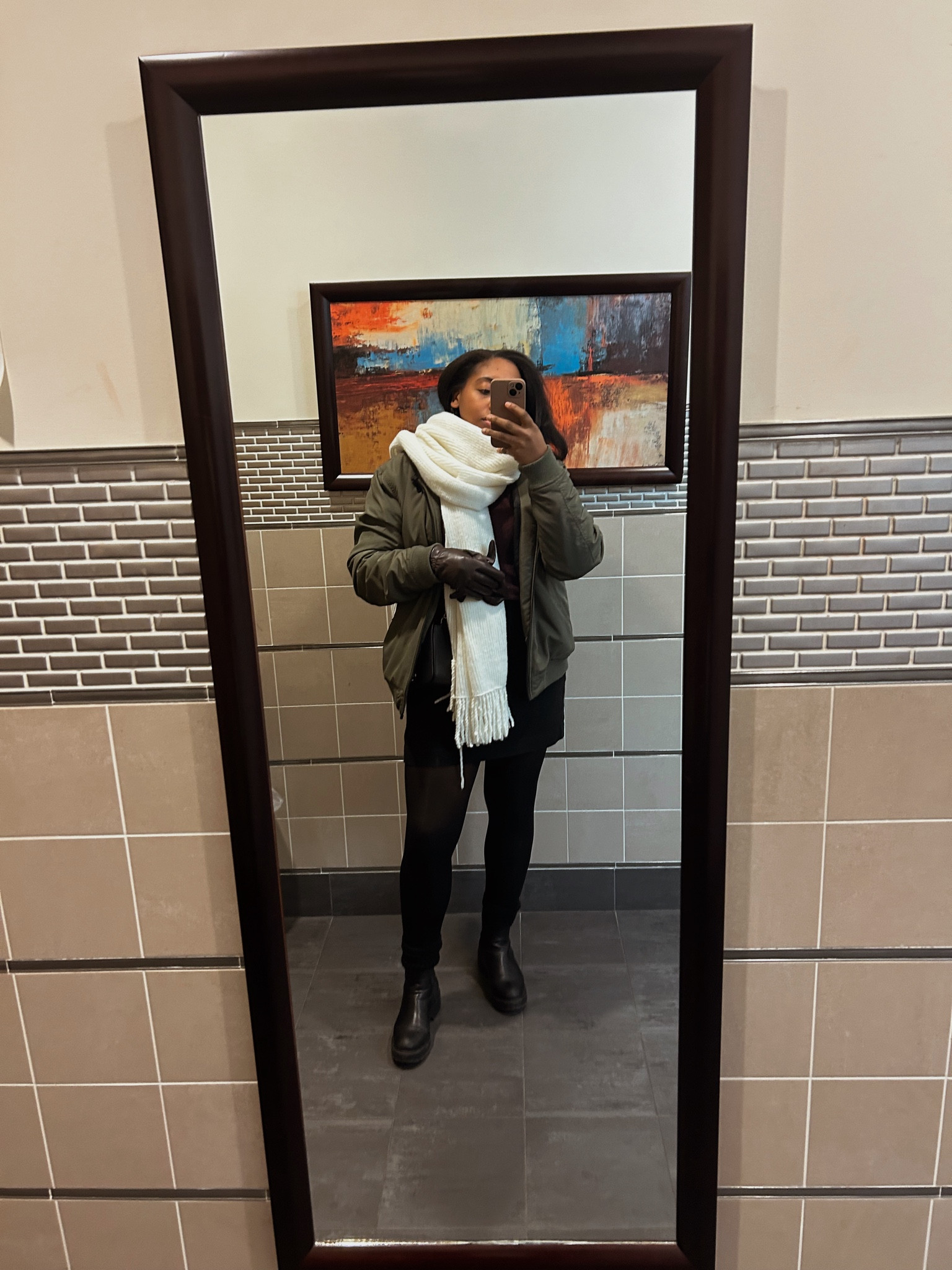 Winter work/office outfit! Love this green bomer jacket. It’s so warm and comfortable! Outfit details linked here! 

#LTKWorkwear #LTKHoliday #LTKGiftGuide