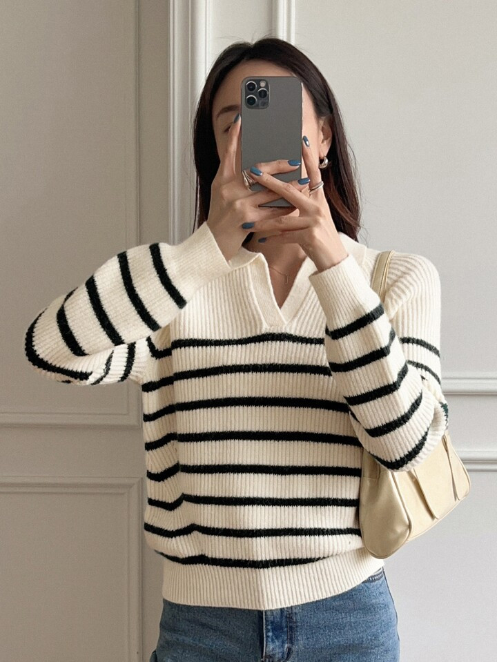 DAZY Striped Raglan Sleeve Sweater | SHEIN