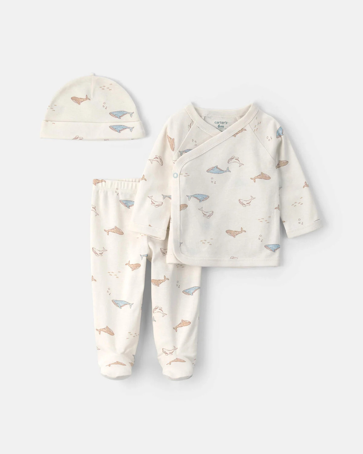 Baby 3-Piece Whale Long-Sleeve Top & Pant Set - Ivory | Carter's Inc