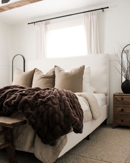 neutral primary bedroom cozy brown + taupe + white bedding

#LTKsalealert #LTKstyletip #LTKhome