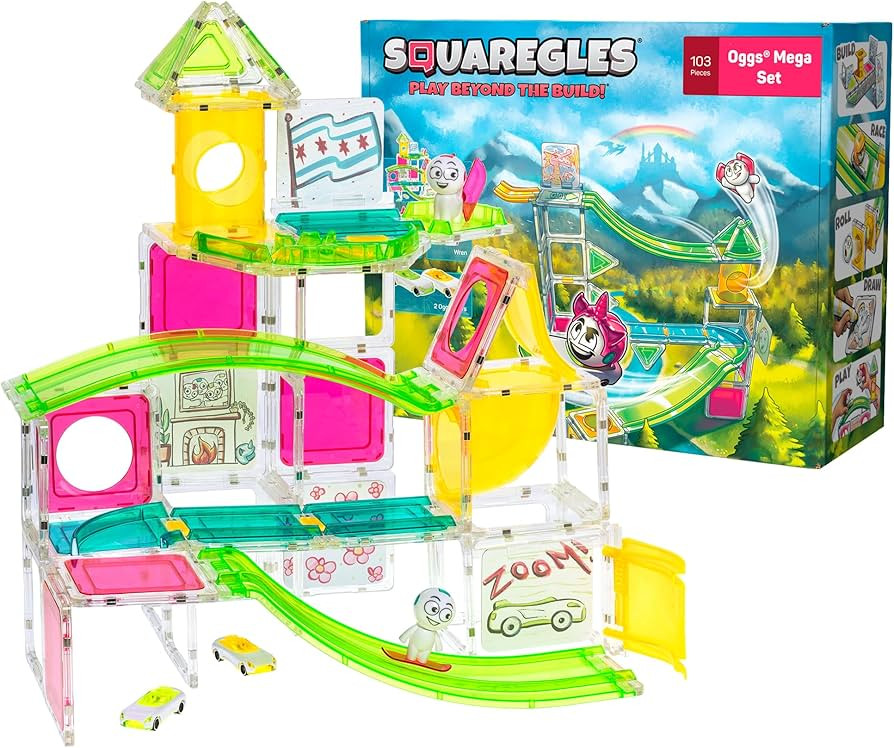 Oggs Mega Set - 103-Piece Magnetic Tiles with Strong Magnets for Imaginative Adventures and Creat... | Amazon (US)