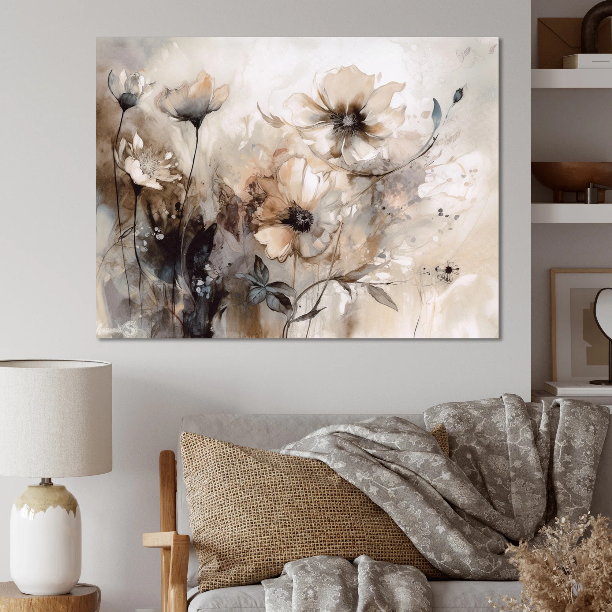 Delicate Warm Floral Impressions - Floral Wall Decor | Wayfair North America