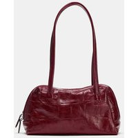 Zara - Textured Leather Shoulder Bag - Red - One Size Only - Woman | Zara US
