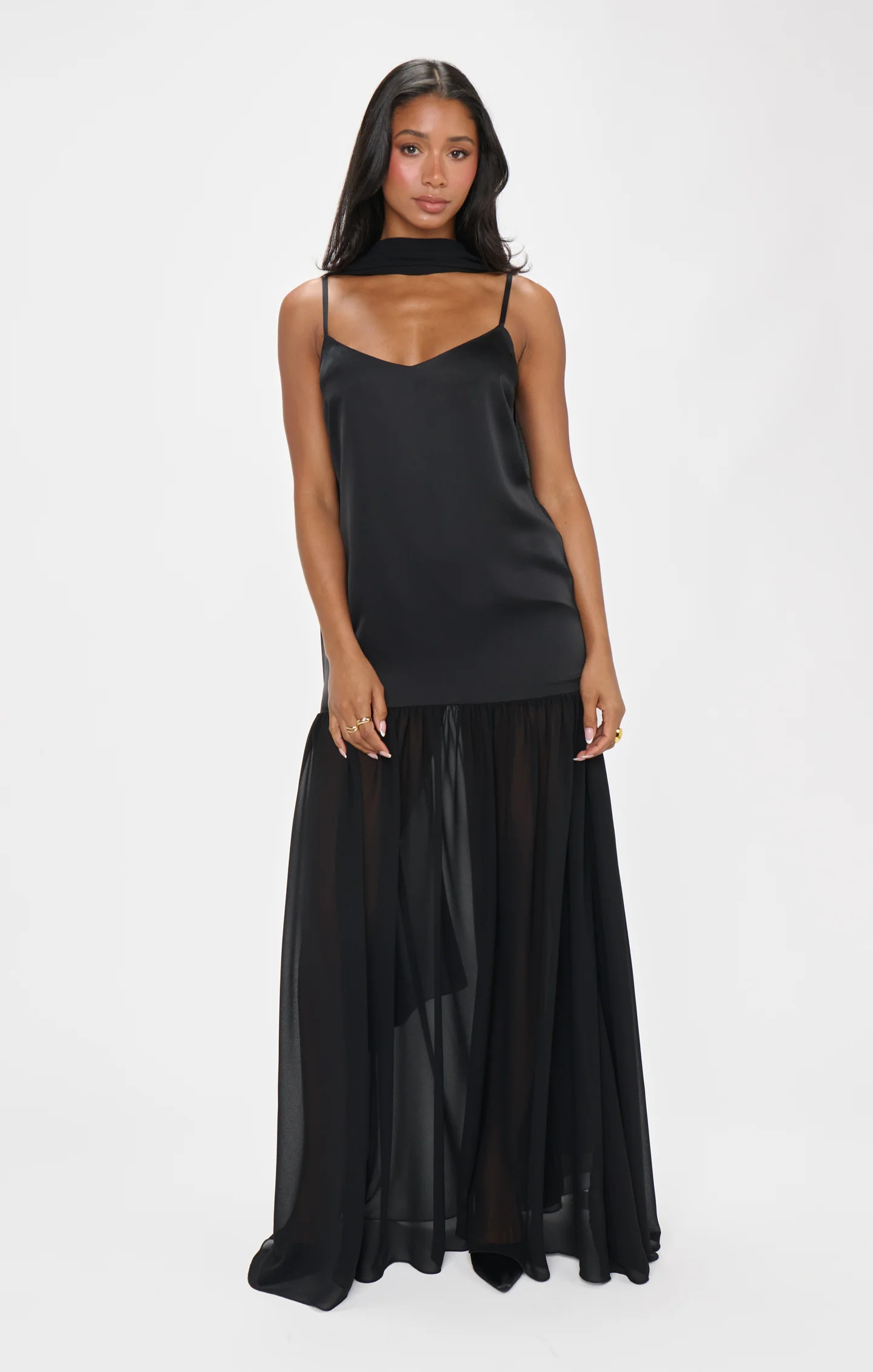 Dalia Maxi Dress ~ Black Luxe Satin | Show Me Your Mumu