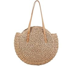 Straw Handbags Women Handwoven Round Corn Straw Bags Natural Chic Hand Large Summer Beach Tote Wo... | Amazon (US)