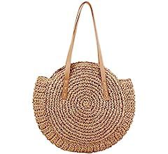 Straw Handbags Women Handwoven Round Corn Straw Bags Natural Chic Hand Large Summer Beach Tote Wo... | Amazon (US)