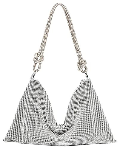 Rhinestone Hobo Bag for Women Chic Evening Handbag Shiny Purse for Travel Vacation 2022 | Amazon (US)