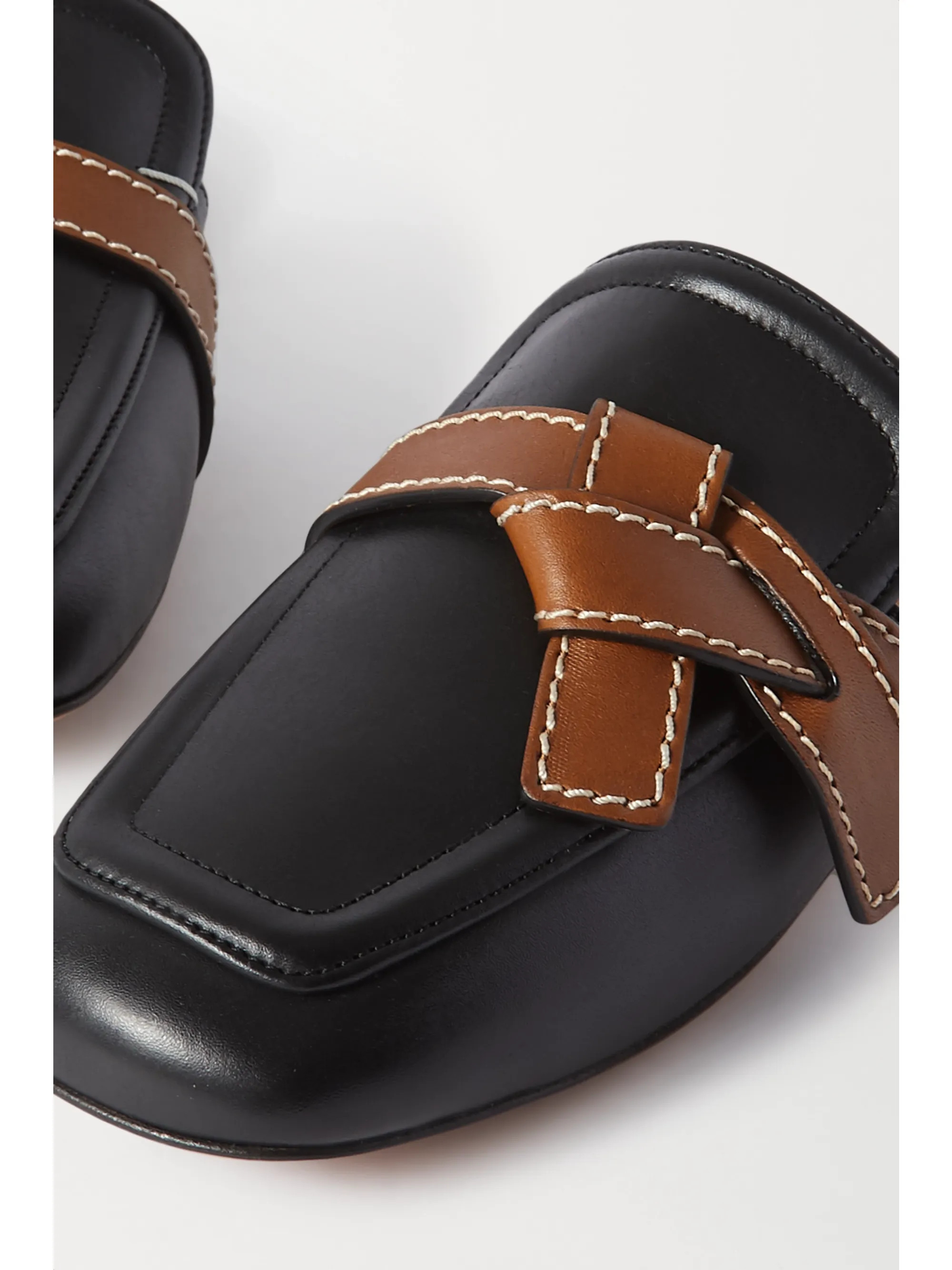 Gate topstitched two-tone leather loafers | NET-A-PORTER (UK & EU)