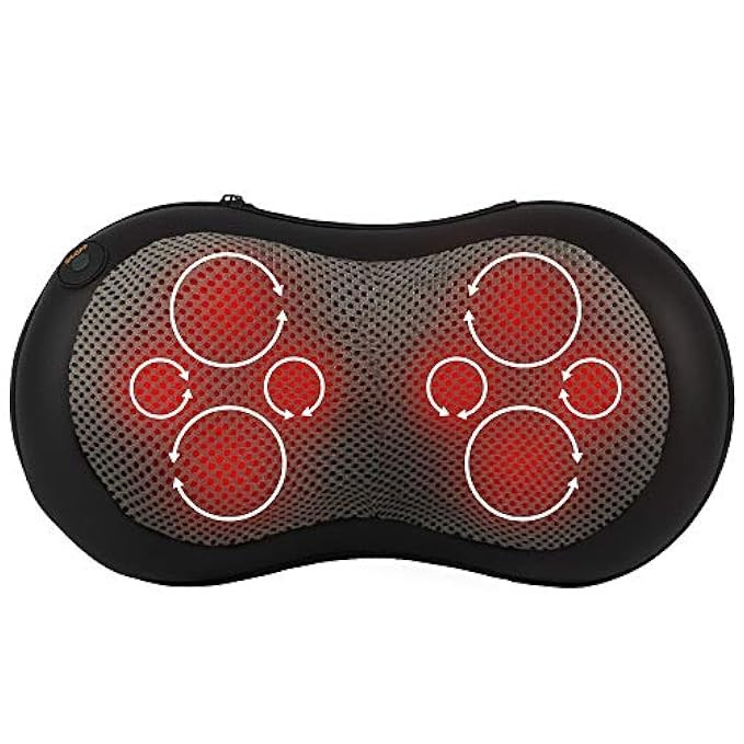 Gideon Shiatsu Deep Kneading Massage Pillow with Eight Rollers and Heat/Massage, Relax, Sooth and Re | Amazon (US)