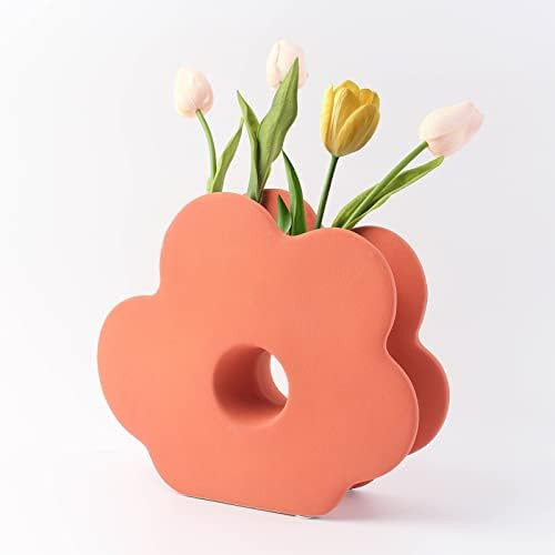 RECAT Ceramic Vase, Art Flower Vase, Minimalist Style Home Decor for Living Room, Table Shelf, Weddi | Amazon (US)