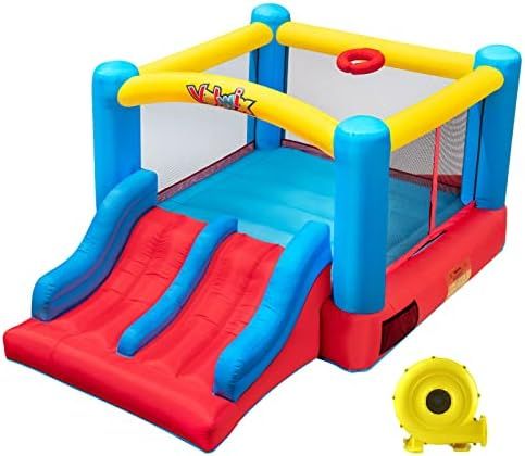 Amazon.com: Valwix Indoor Outdoor Inflatable Bounce House with Blower for 3-10 yr Kids, Bouncy Ca... | Amazon (US)