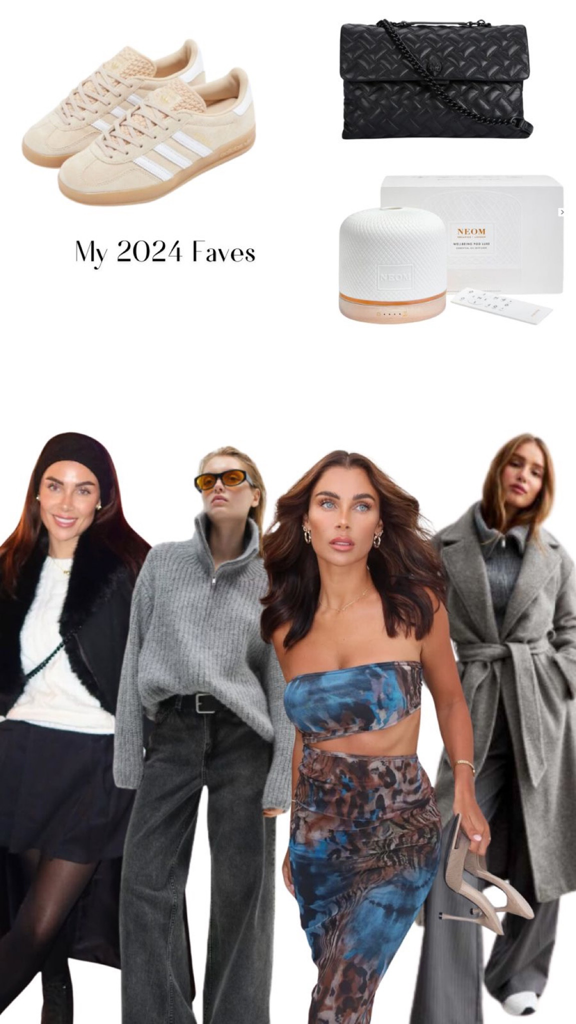 2024 FAVES ❤️

So many of you loved these specific products, I wanted to create its own post linking all items again! 

Adidas Originals Gazelles, Quilted Kensington bag, Neom diffuser, H&M zip through cardigan, New Look belted coat, black River Island coat, and Pretty Little Thing animal print meshed cut out dress. 

#LTKuk #LTKstyletip #LTKeurope
