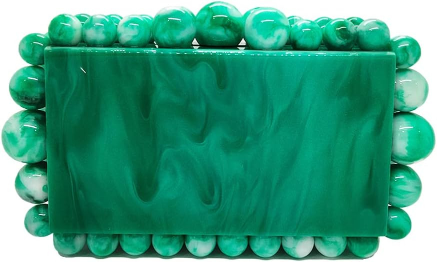 CUXVA Acrylic Evening Clutch Bag for Women Glitter Marble Purse Handbag for Wedding Cocktail Part... | Amazon (US)