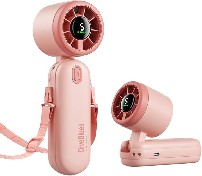 Diveblues Mini Handheld Fan, 30ft/s Portable Turbo Fan [12H Max Cooling], 4000mAh Personal Fan wi... | Amazon (US)