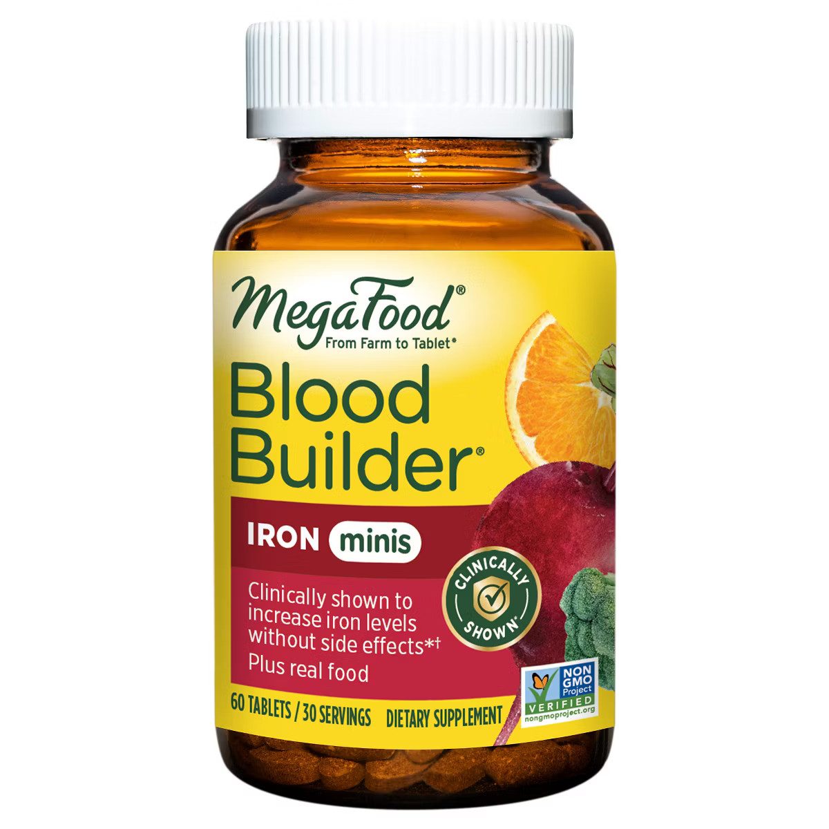 MegaFood Blood Builder Vegan Iron Supplement with Vitamin C, Mini Tablets - 60ct | Target