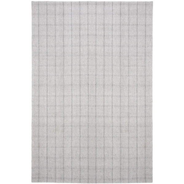 Tamworth Plaid Handmade Handwoven Silver Area Rug | Wayfair North America