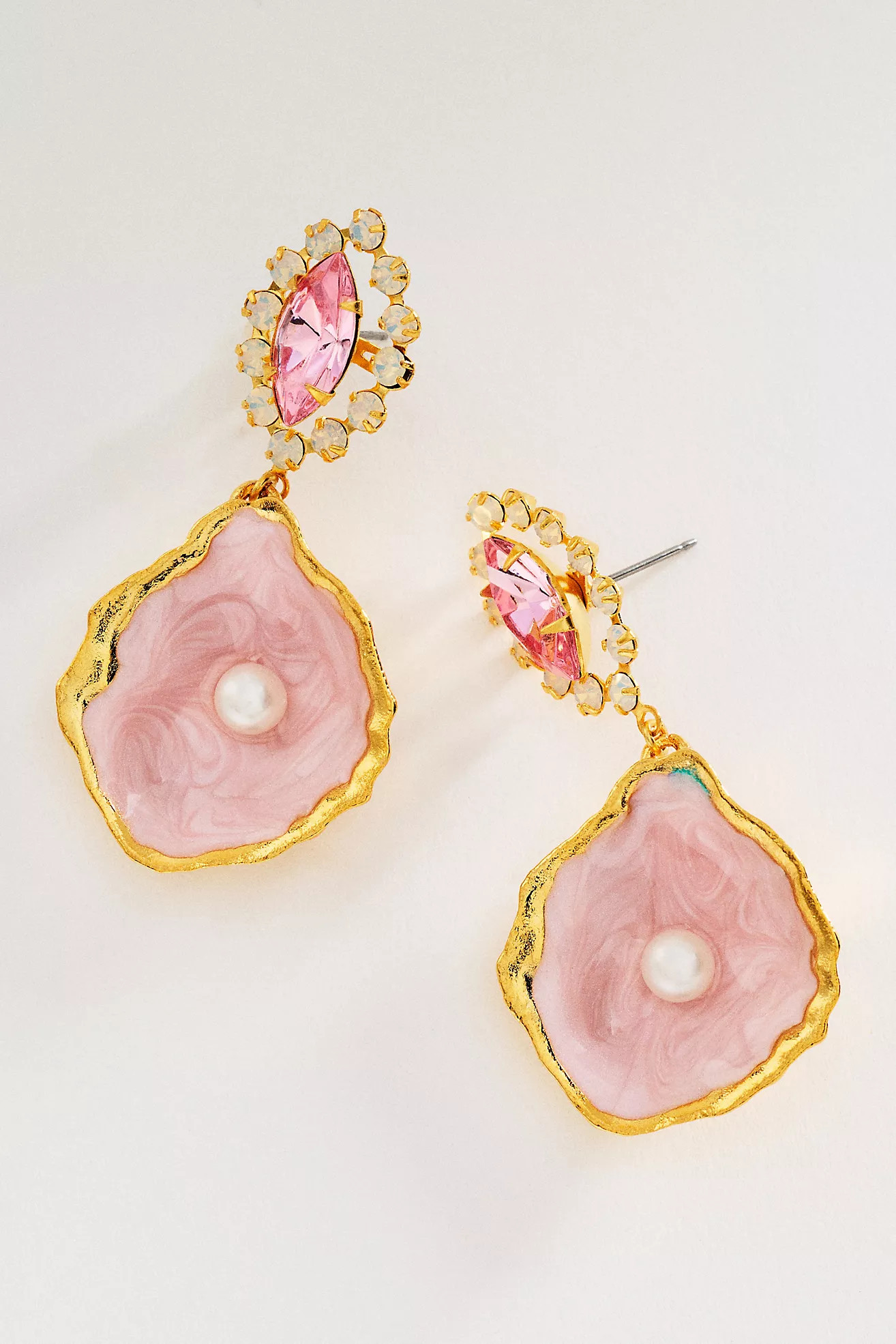 The Pink Reef Oyster Earrings | Anthropologie (US)