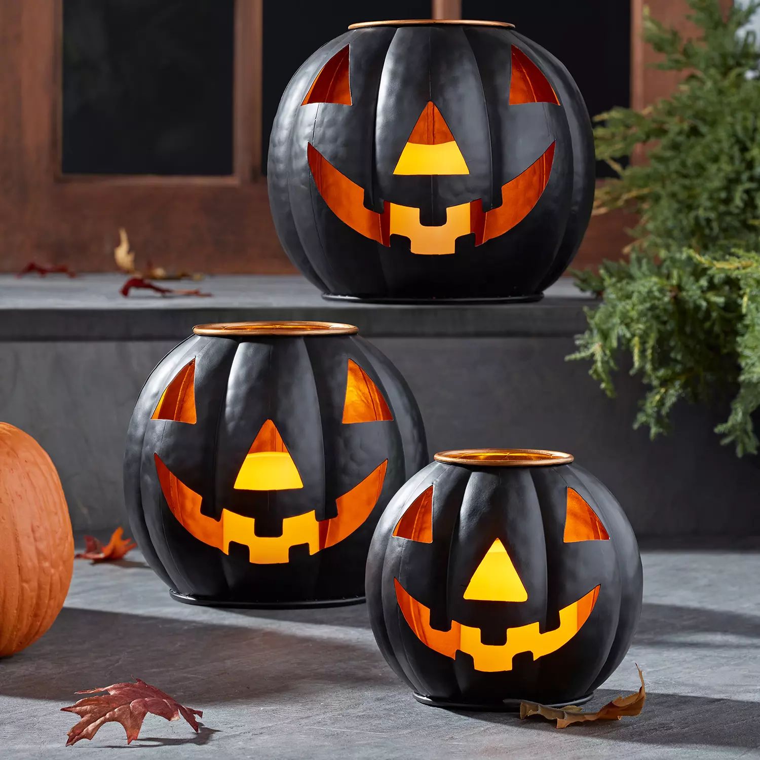 Member's Mark Pre-Lit Black Metal Jack-O-Lantern, Set of 3 | Sam's Club