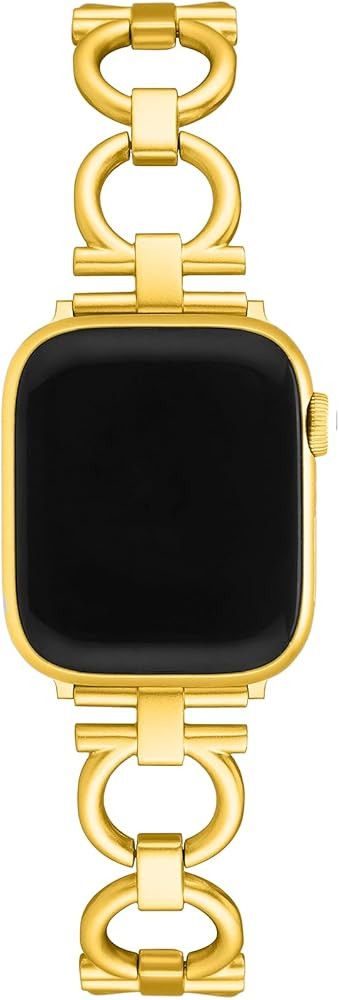 Circular Chain Metal Watch Band for Women, Geometric Bracelet Strap Jewelry Compatible with Apple... | Amazon (US)