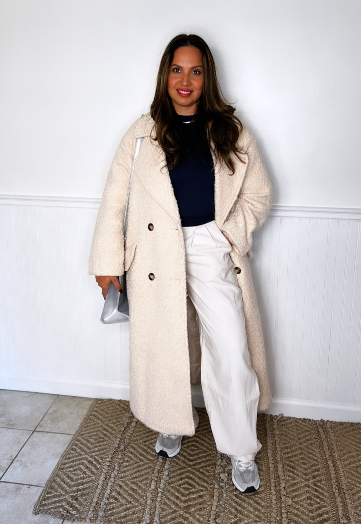 Causal workwear outfit INSPO!

Look professional and still be casual by pairing your favorite trousers with sneakers. Oh, and don’t forget a statement coat!

FYI- this coat runs big so order 2 sizes down. :)

Target work pants, crewneck sweater, amazon sweater, teddy long coat, statement coat, cream coat, new balance sneakers outfit, winter outfit, work outfit idea, causal work outfit 

#LTKmidsize #LTKfindsunder50 #LTKworkwear