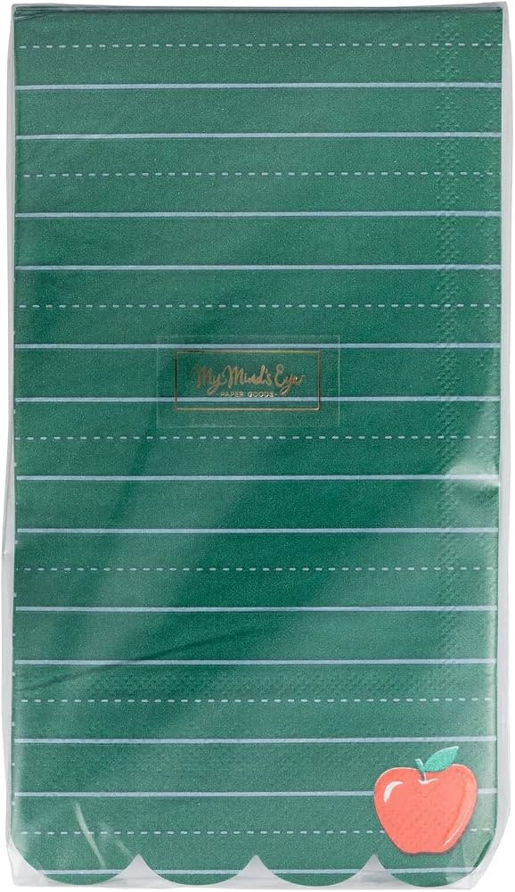 Green Ruled Paper Dinner Napkins \u2013 24 Count | 4.25" x 7.75" School-Themed Disposable Napkins... | Amazon (US)