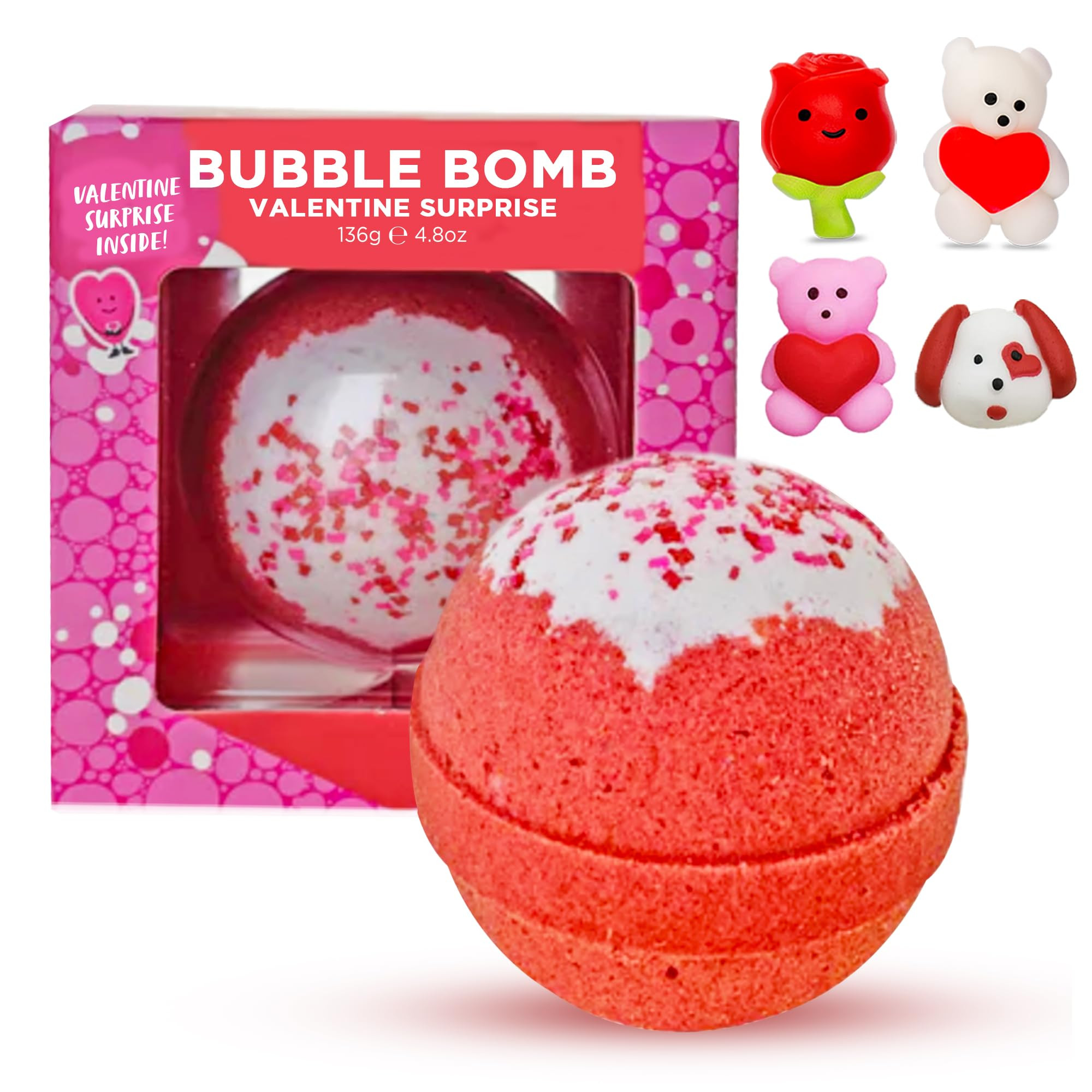 Valentines Bath Bombs for Kids with Surprise Toys Inside (Gift Packaging) - Perfect Valentines Da... | Amazon (US)