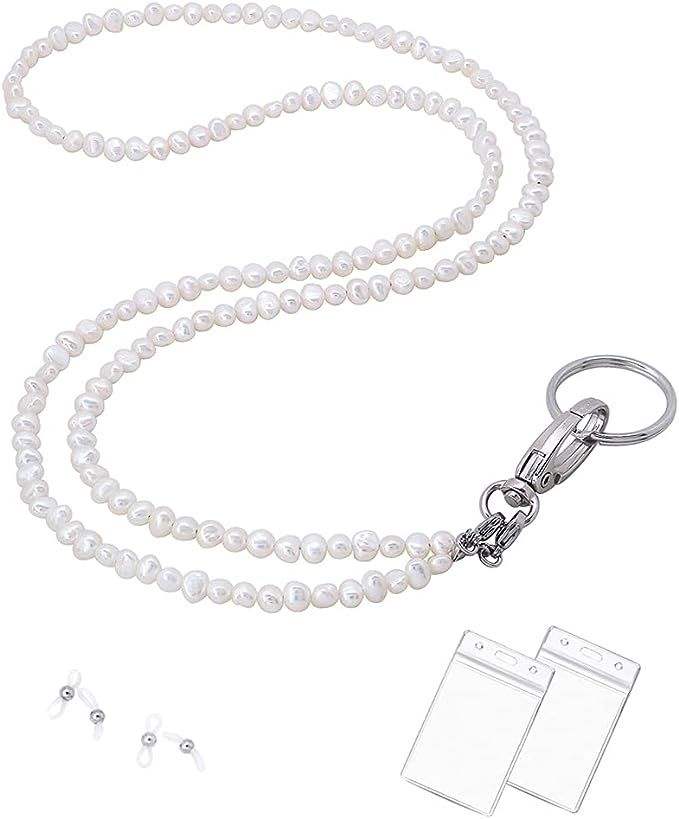 Lanyard for Women Freshwater Pearl Lanyards for ID Badges Teacher Lanyard | Amazon (US)