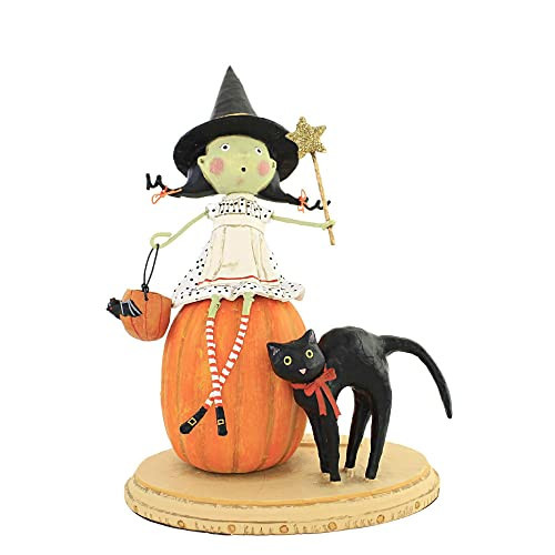 Lori Mitchell Bewitched, 9.5 , Polyresin, Halloween Black Cat Green, Holiday Figurines, 14474 Orange 9.5 In H X 6.75 In W X 4.5 In D | Amazon (US)
