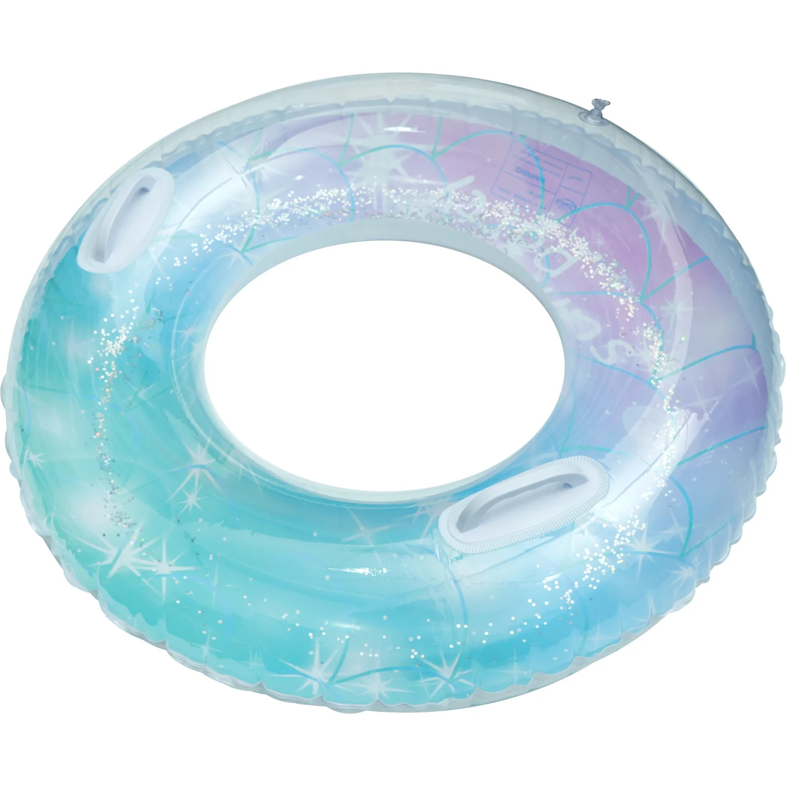 Duety Swimming Ring with Safety Handle Sequins Inflatable Pool Float Portable Adults Kids Floatin... | Walmart (US)