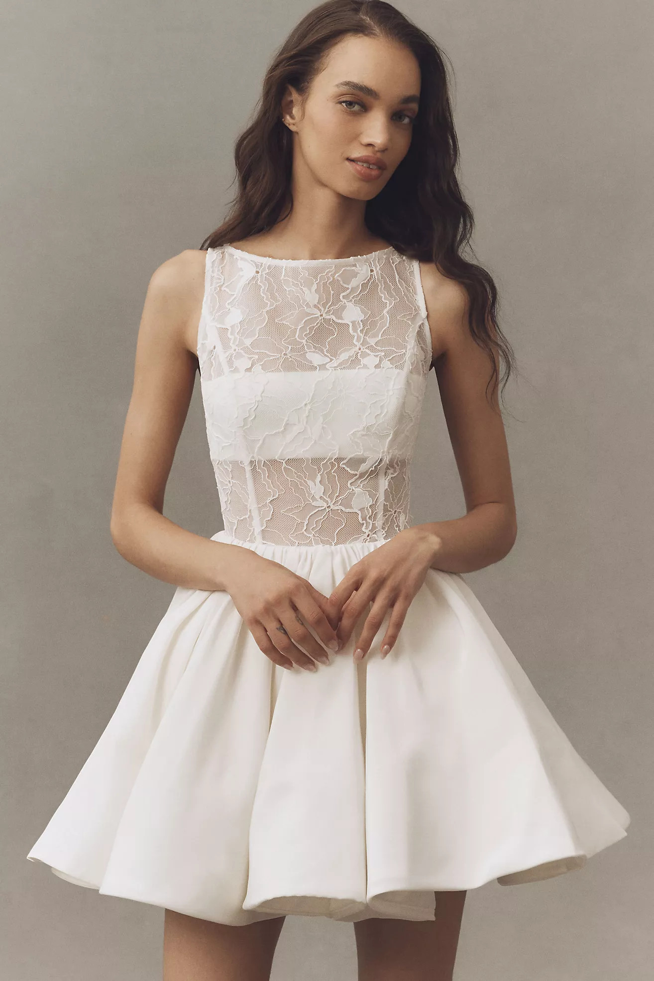 AMUR Lainey Boat-Neck Mini Dress | Anthropologie (US)