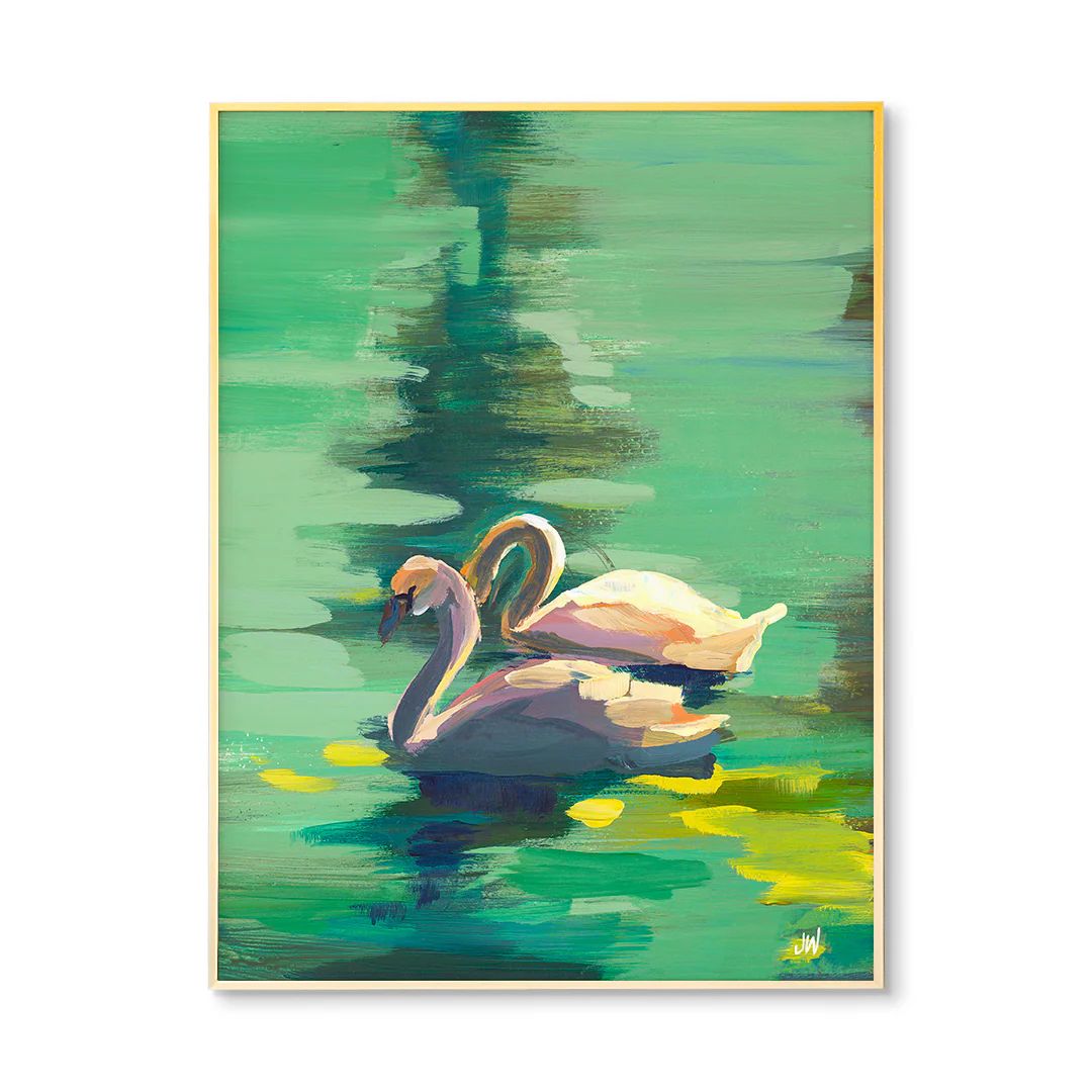 Swans by Jenny Westenhofer Painted Art Prints | Urban Garden Prints