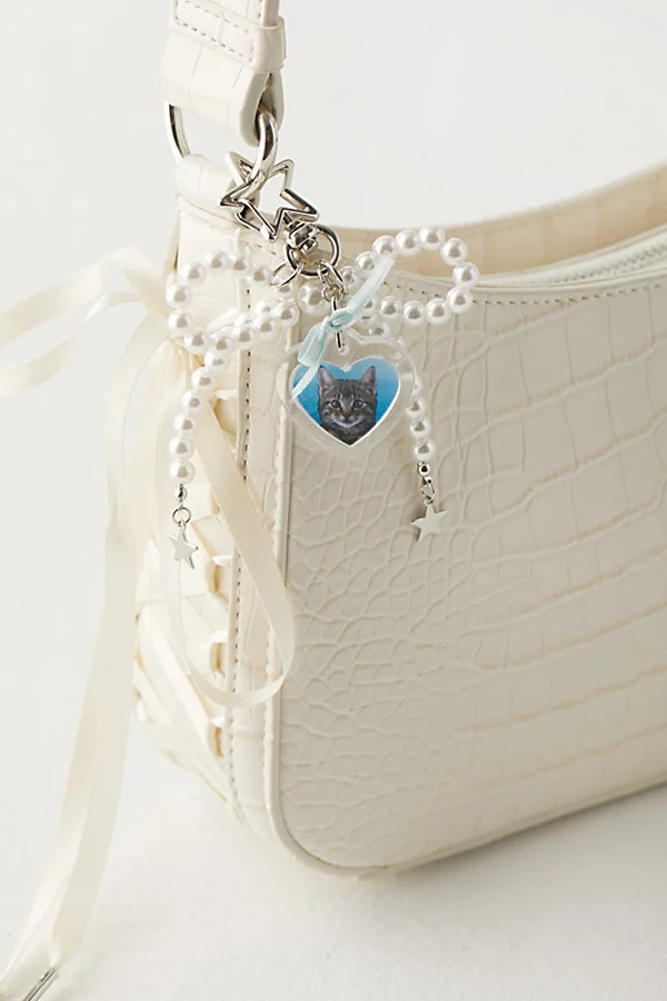 Pearl Bow Locket Keychain | Urban Outfitters (US and RoW)