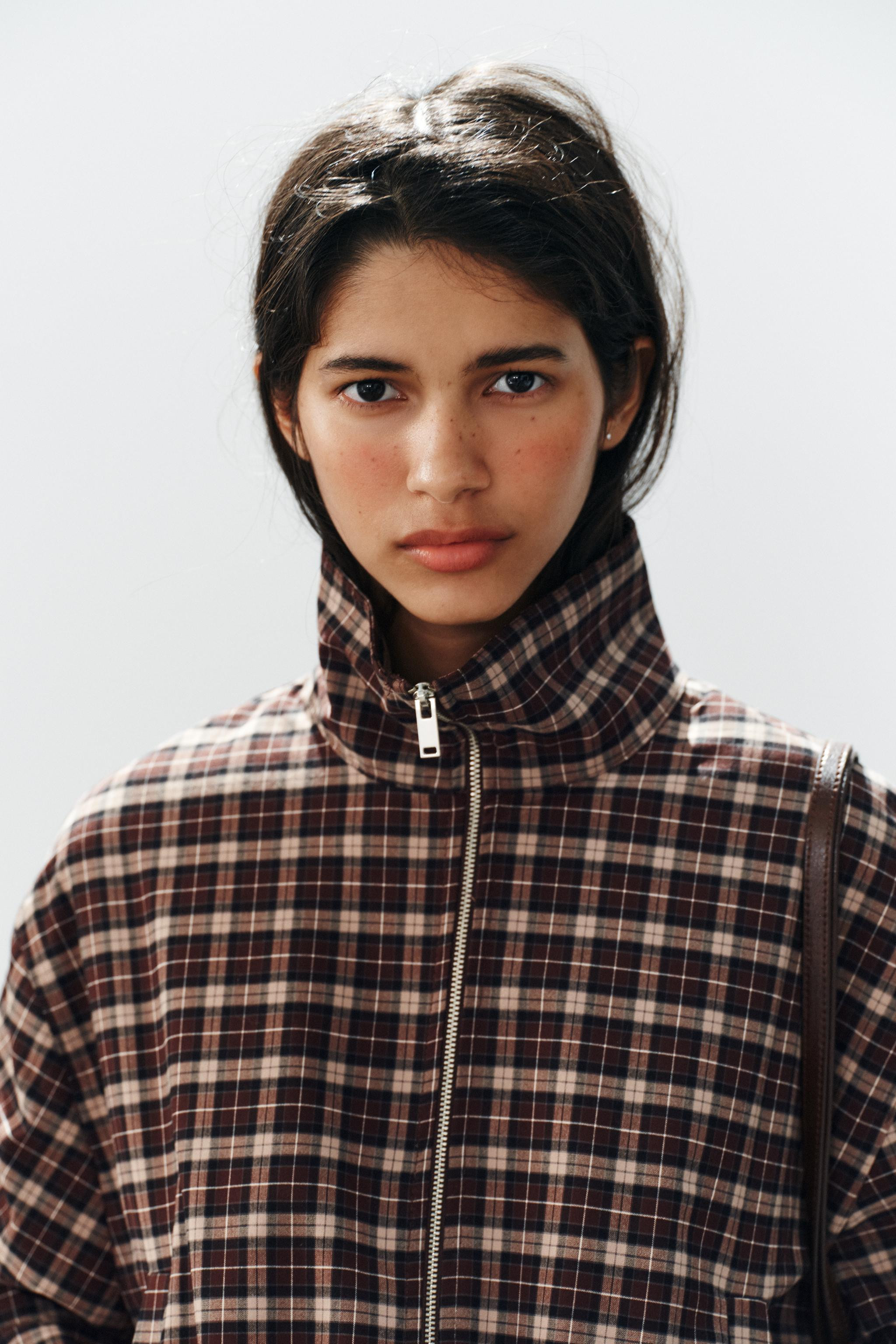 CHECKED ZIP JACKET | Zara UK