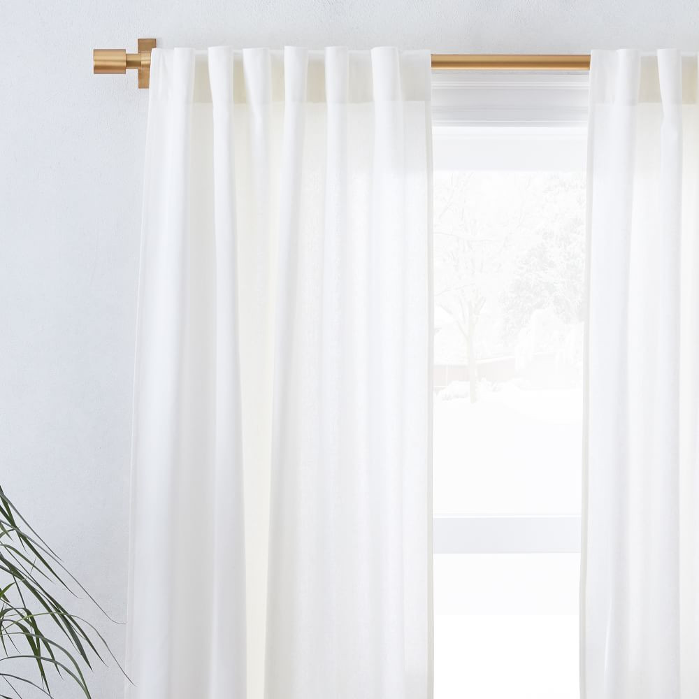 Linen Cotton Curtain - Stone White | West Elm (US)