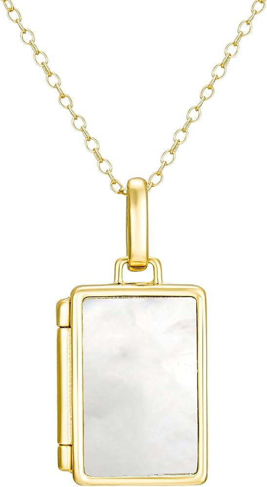 CAITLYNMINIMALIST 18K Gold Sterling Silver Endless Love Dainty Chain Photo Locket Pendant Necklac... | Amazon (US)