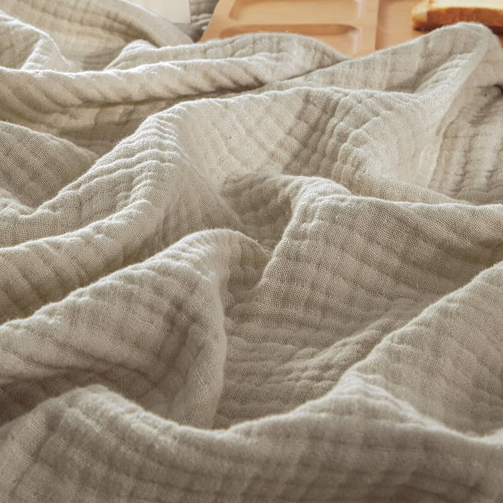 PHF 100% Cotton Muslin Blanket King Size 108" x 90", 4-Layer Lightweight and Breathable Blanket f... | Amazon (US)