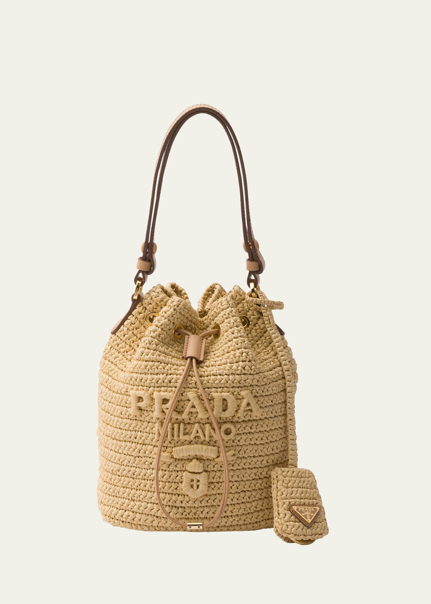 Prada Logo Crochet Bucket Bag | Bergdorf Goodman