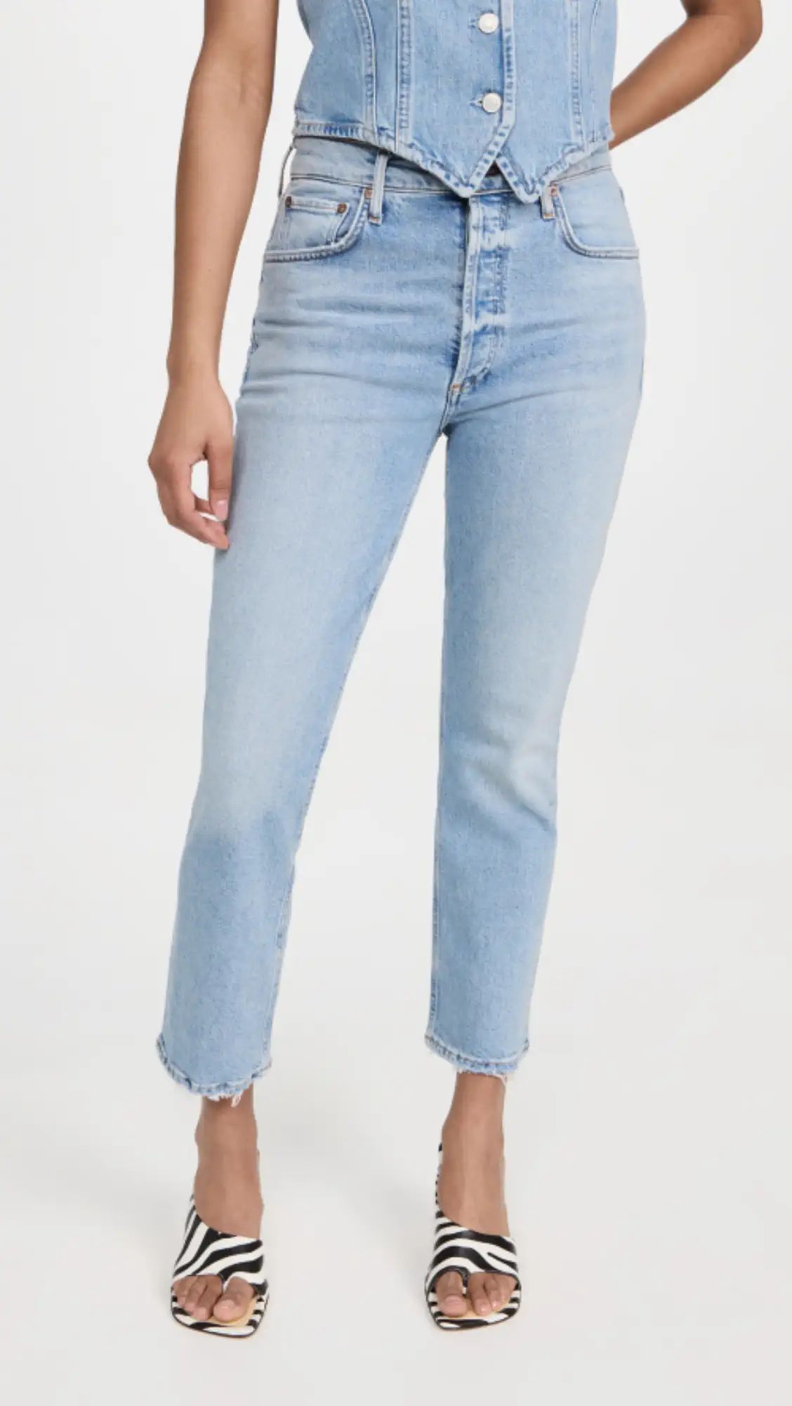 AGOLDE Riley High Rise Straight Crop Jeans | Shopbop | Shopbop