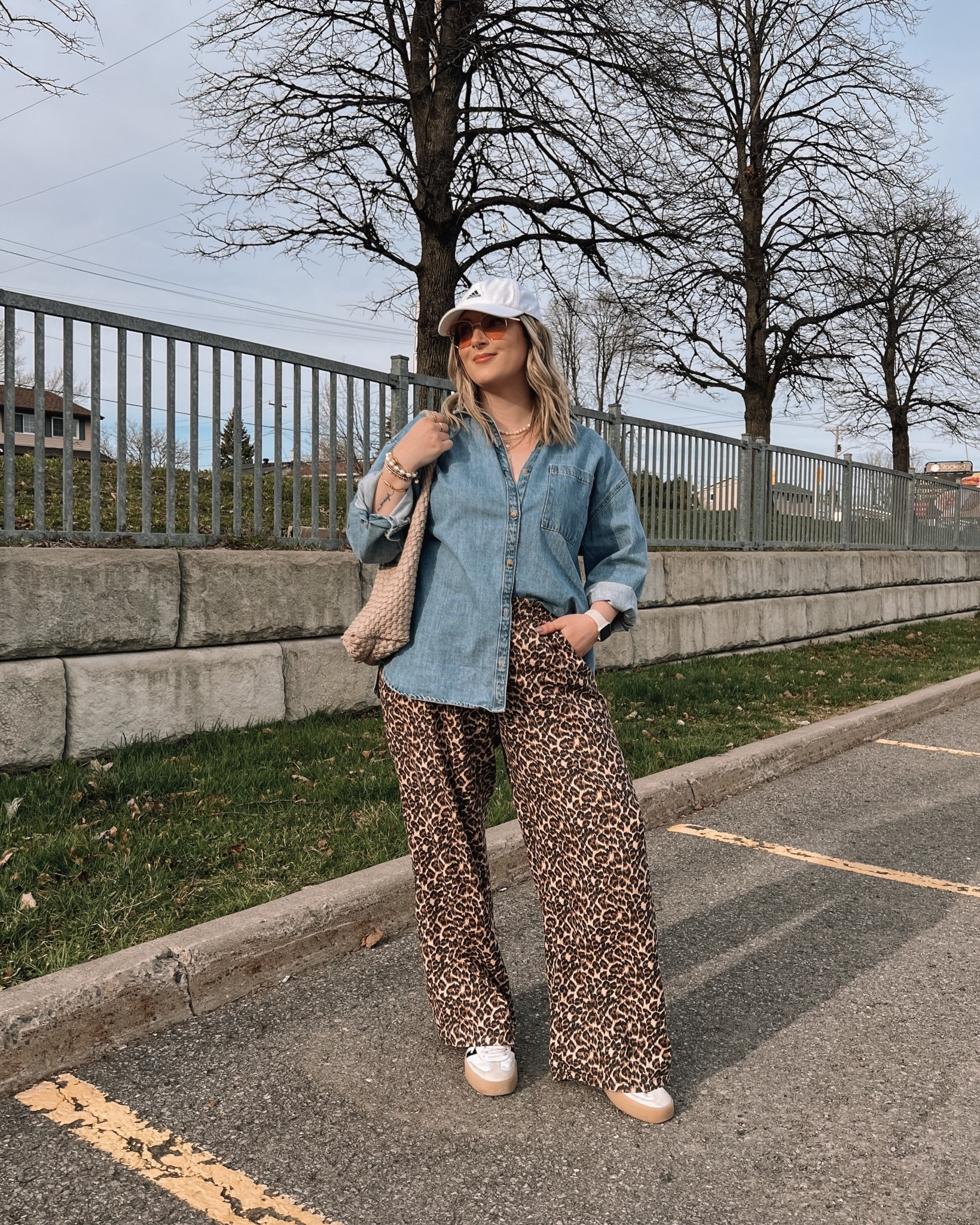 Wearing my usual size L in the denim shirt. Leopard pants are sold out, so I linked similar! Adidas Sambae sneakers run big, I’m usually a 9.5-10 and wear a 9.
Casual midsize spring outfits 

#LTKmidsize #LTKspring #LTKstyletip