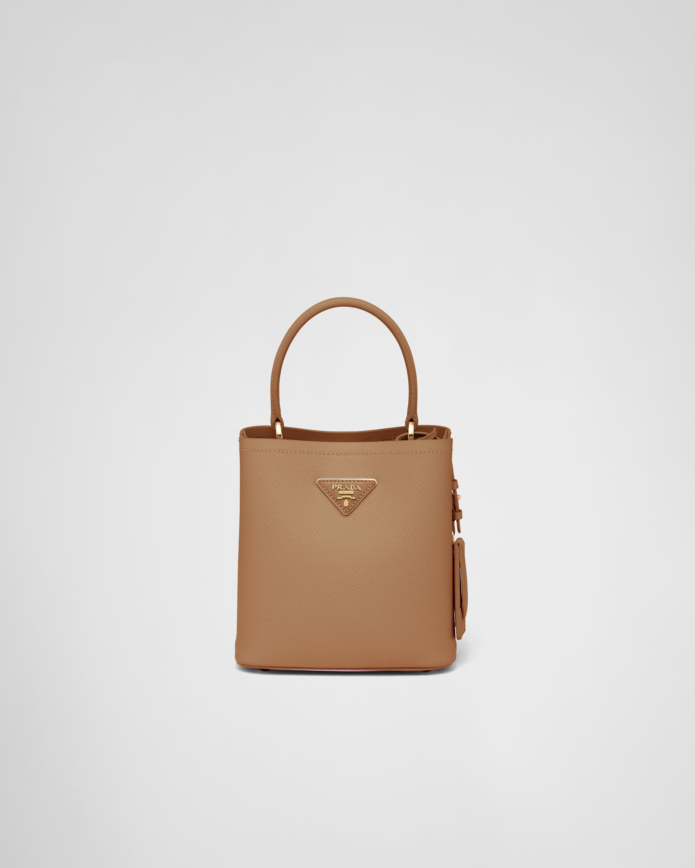 Caramel Prada Panier Small Saffiano Leather Bag | PRADA | Prada INT