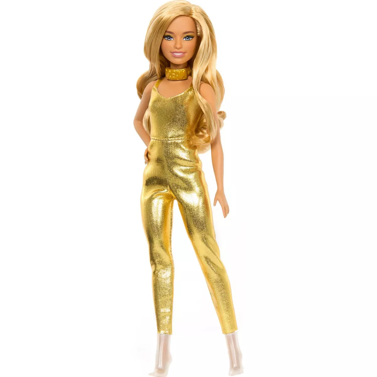 Barbie 10.9" Fashionistas Petite Golden Jumpsuit 65th Anniversary | Target