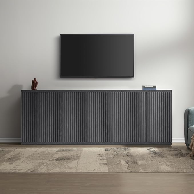 SICOTAS Buffet Cabinet with Storage Accent Sideboard Modern Credenza with Doors & Shelves Fluted ... | Amazon (US)