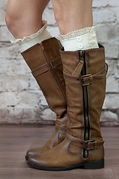 The Original Button Boot Socks with Lace Trim Boutique Socks | Amazon (US)